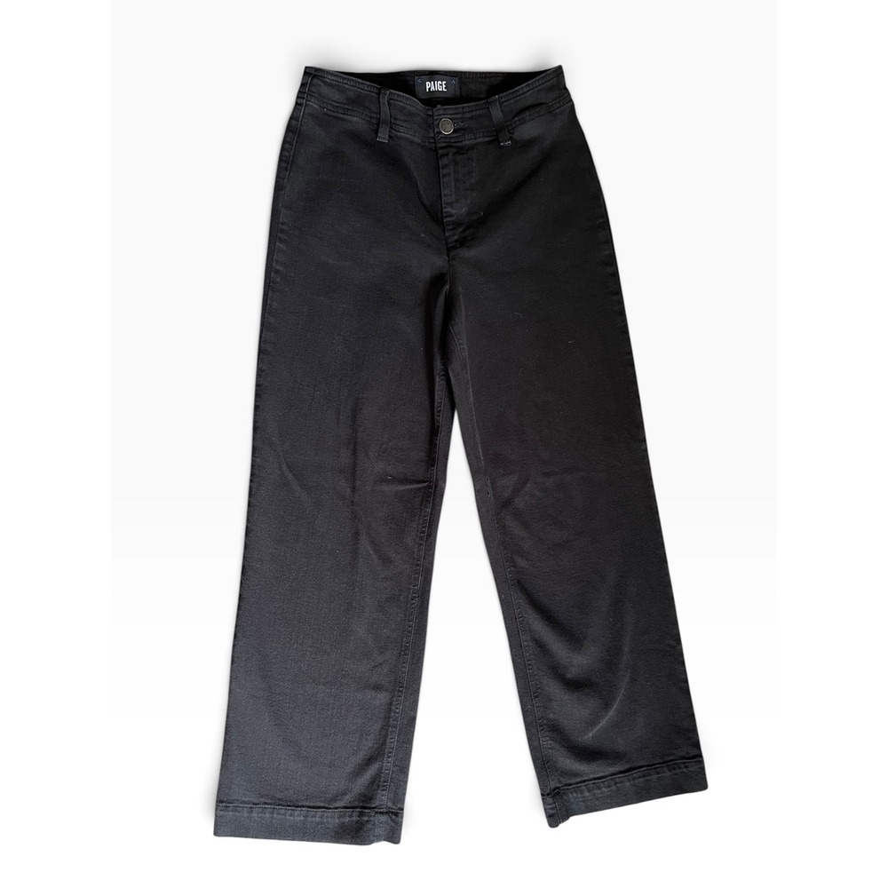 PAIGE Nellie High Rise Wide Leg Culotte Jeans Black Women's Size 26